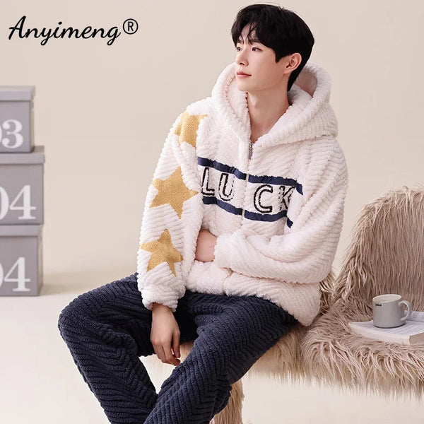 Pyjama homme hiver polaire
 blanc