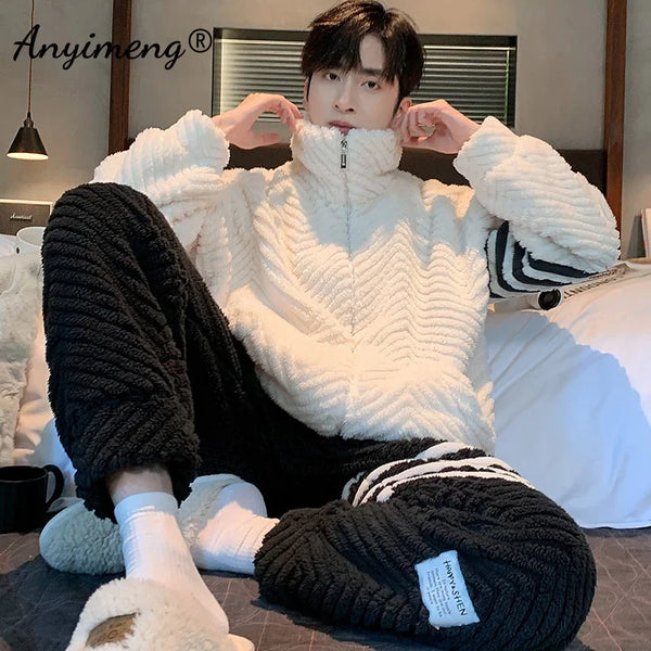 Pyjama homme hiver polaire
 blanc