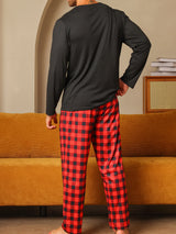 Pyjama homme été coton noir et rouge

