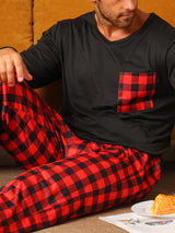 Pyjama homme été coton roue noir