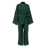 Pyjama kimono femme coton VERT