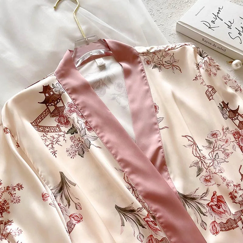 Pyjama luxe pour femme rose
