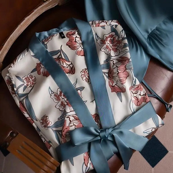Pyjama luxe pour femme ensemble fleuri