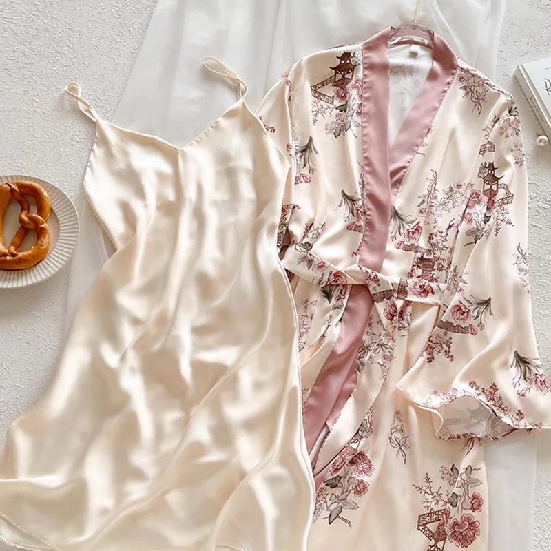 Pyjama luxe pour femme rose