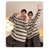 Pyjama polaire femme pilou pilou avec des rayures blanc-noir