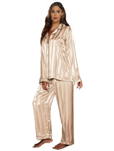 Pyjama satin rose rayure
