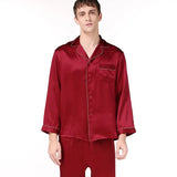 Pyjama soie pour homme rouge