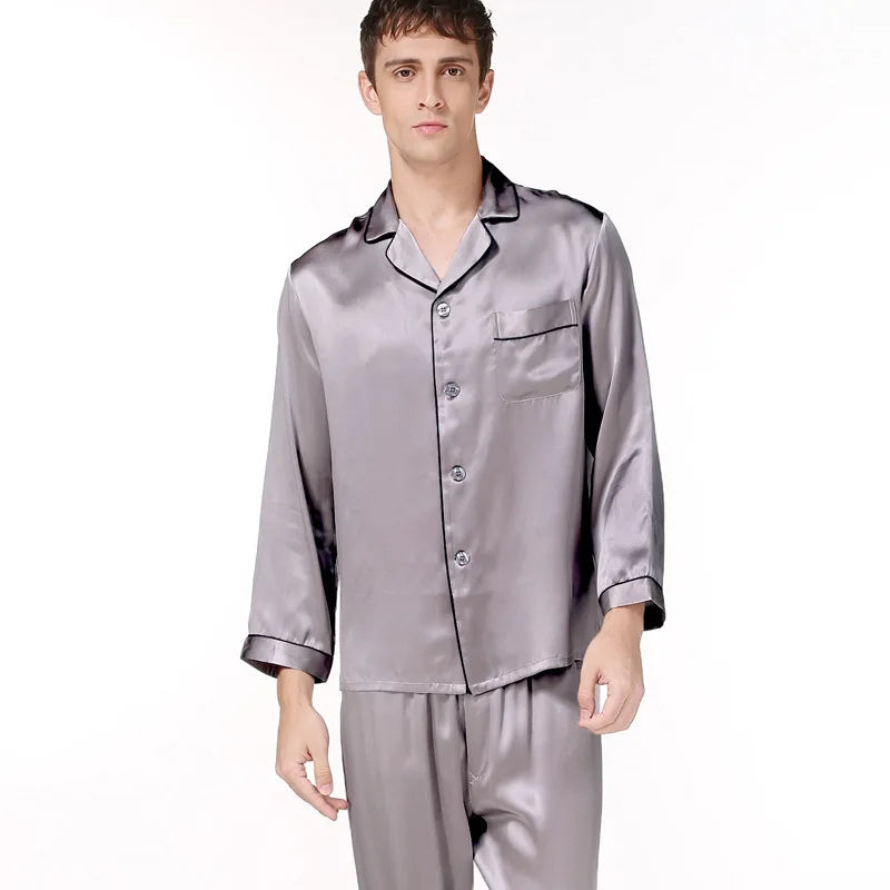 Pyjama soie pour homme violet clair
