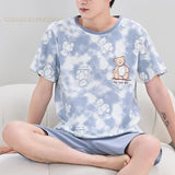 Pyjama été homme imprimé  dégradé bleu ciel