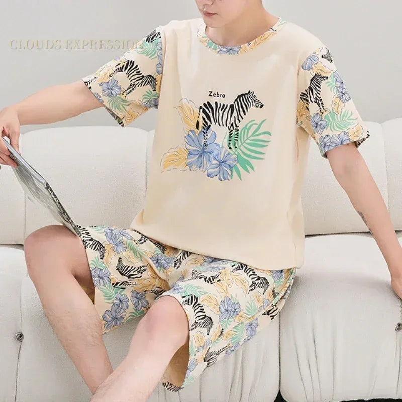 Pyjama été homme imprimé zebre