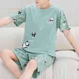 Pyjama été homme imprimé vert 