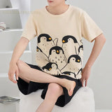 Pyjama été homme imprimé pêche/pingouin
