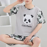 Pyjama été homme imprimé panda militaire