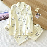 Pyjamas femme chaud printemps jaune clair
