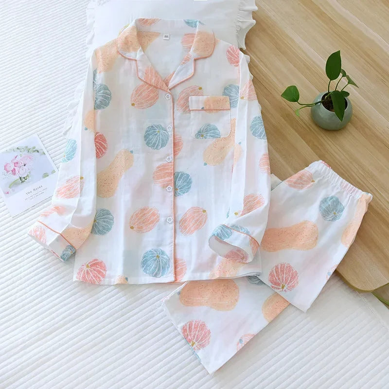 Pyjamas femme chaud printemps Orange