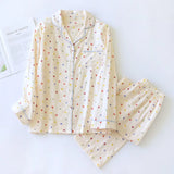 Pyjamas femme chaud printemps jaune multicolore