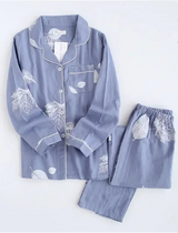 Pyjamas femme chaud printemps bleu clair