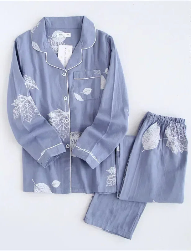 Pyjamas femme chaud printemps bleu clair
