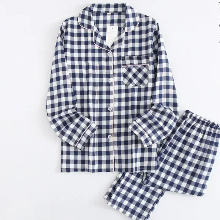 Pyjamas femme chaud printemps carreaux