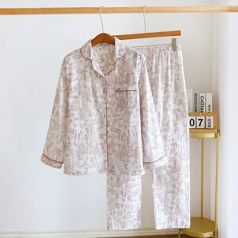 Pyjamas femme chaud printemps rose clair