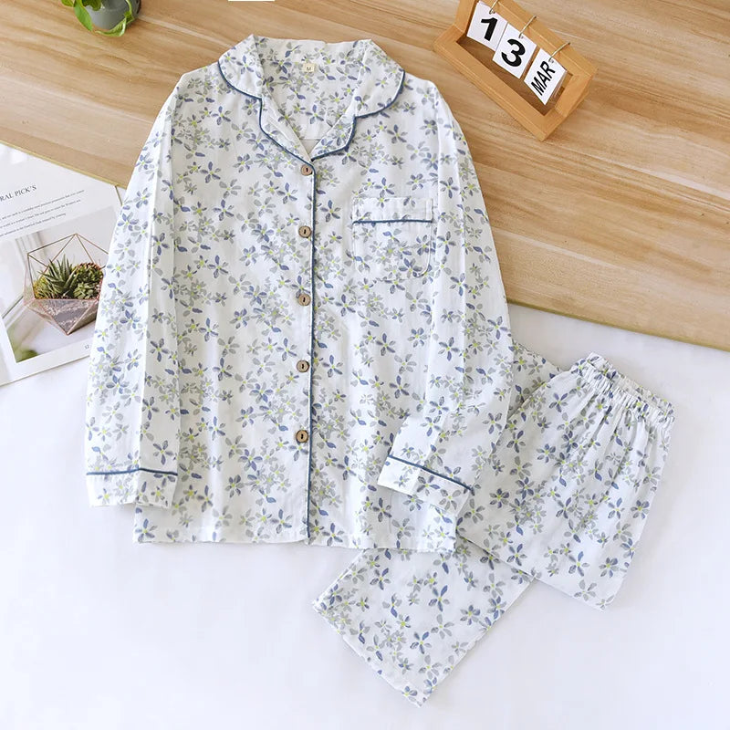 Pyjamas femme chaud printemps imprimé violet
