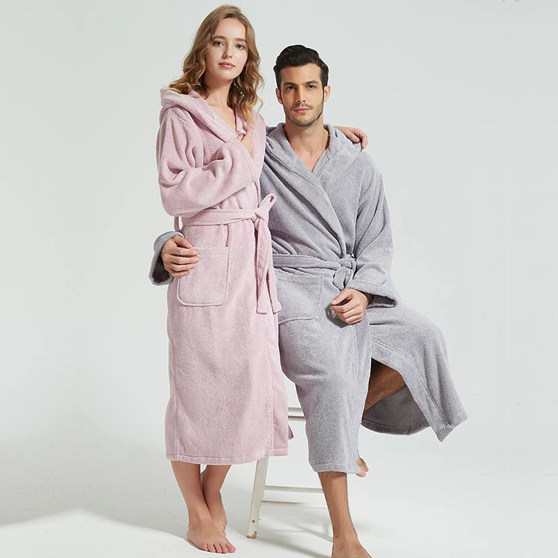 Robe de chambre homme/femme carré rose clair violet