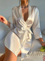 Robe de chambre blanche femme blanche