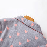 Robe de chambre à bouton femme bleu ciel rose