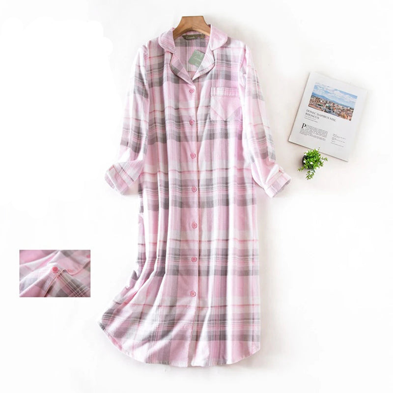 Robe de chambre à bouton femme rose gris