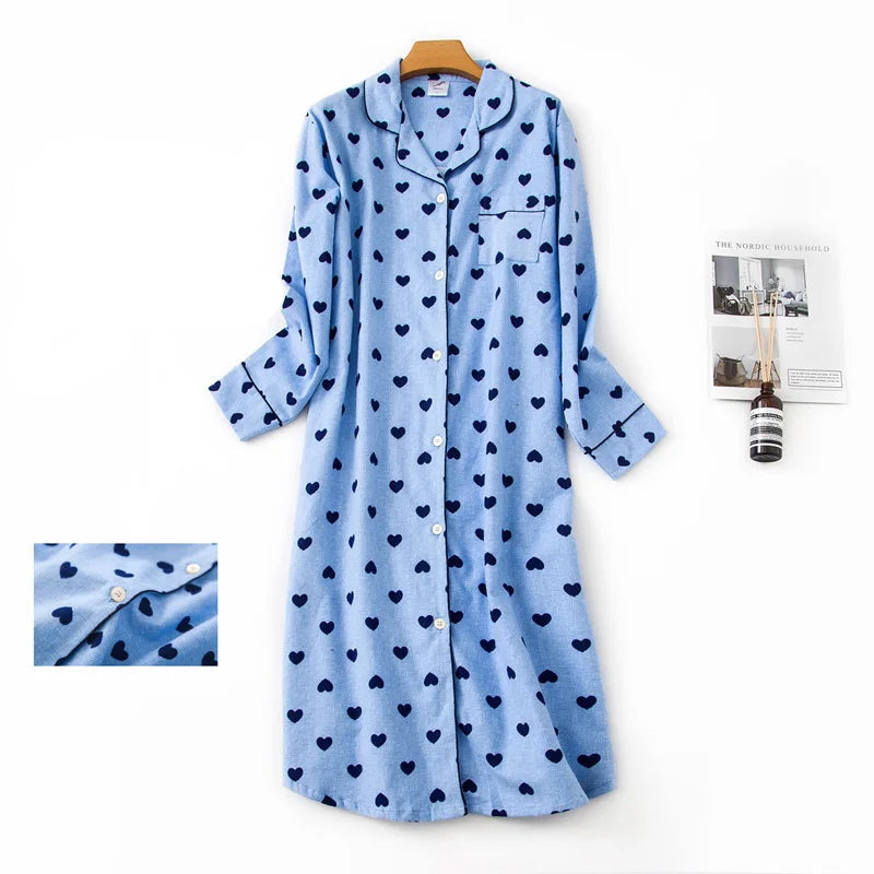 Robe de chambre à bouton femme bleu