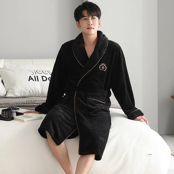 Robe de chambre courte homme noire