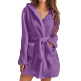 Robe de chambre courte pour femme violet
