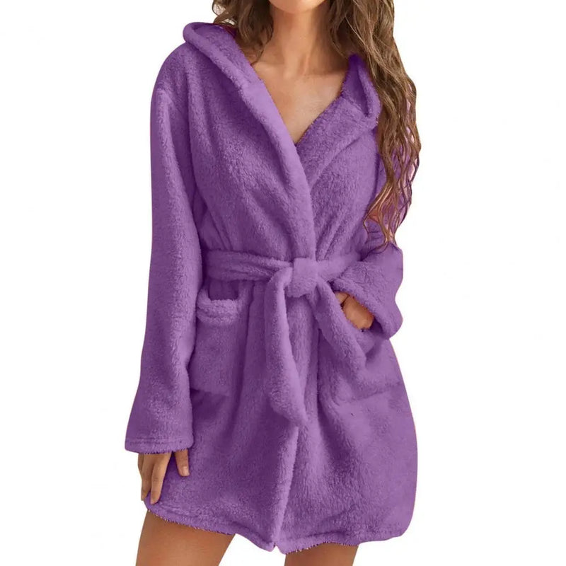 Robe de chambre courte pour femme violet