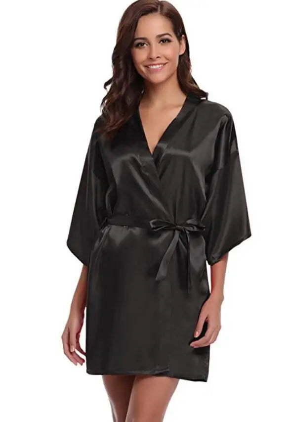 Robe de chambre courtelle pour femme noir