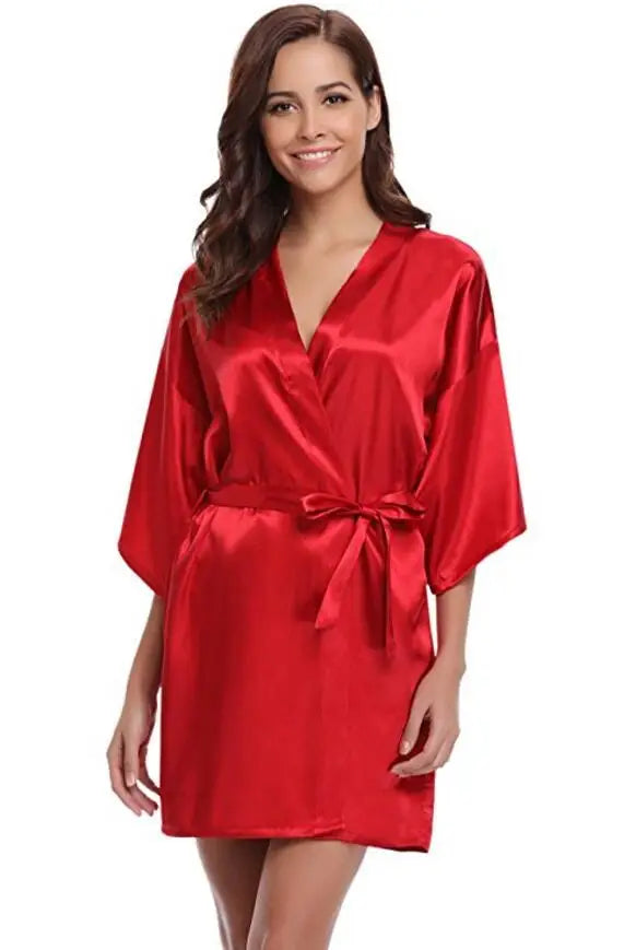 Robe de chambre courtelle pour femme rouge rosé