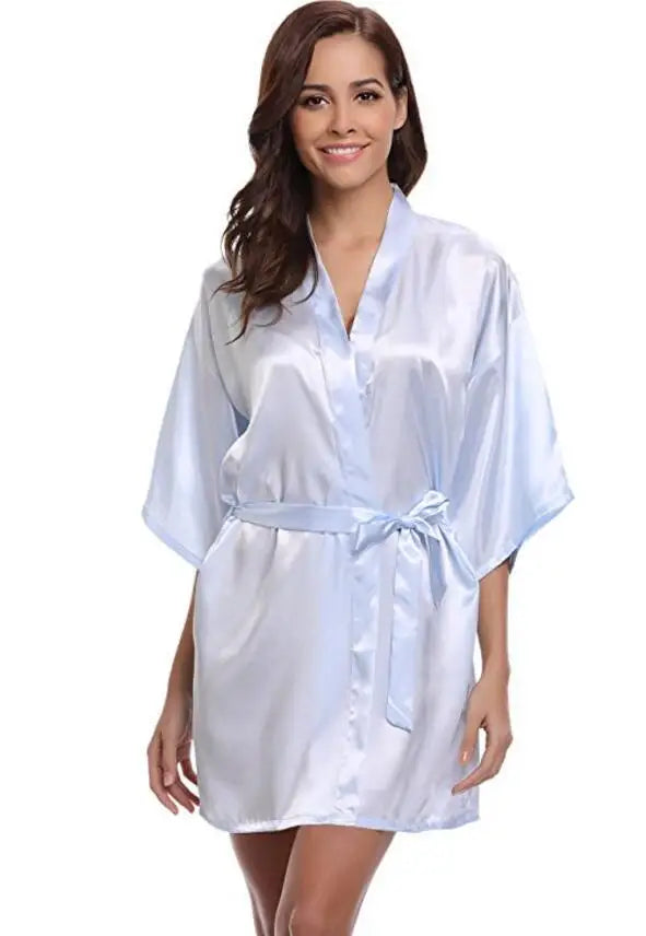 Robe de chambre courtelle pour femme bleu clair
