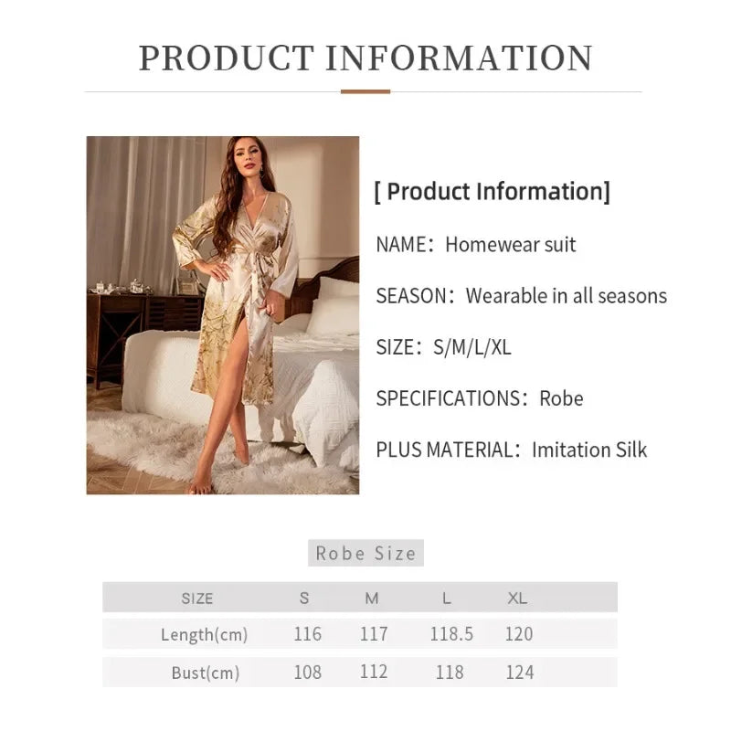 Robe de chambre de luxe femme imitation soie