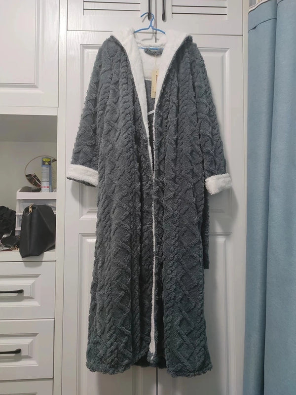 Robe de chambre en flanelle femme grise