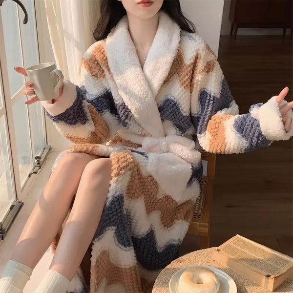 Robe de chambre en velours femme multicolore 