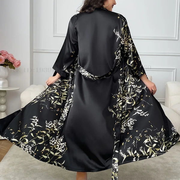 Robe de chambre femme grande taille noire