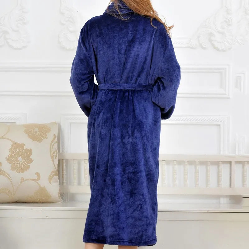 Robe de chambre femme hiver bleu