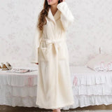 Robe de chambre femme hiver beige