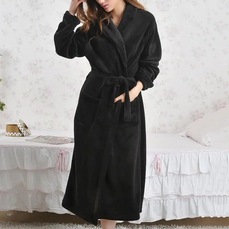 Robe de chambre femme hiver noire