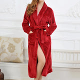 Robe de chambre femme hiver ROUGE