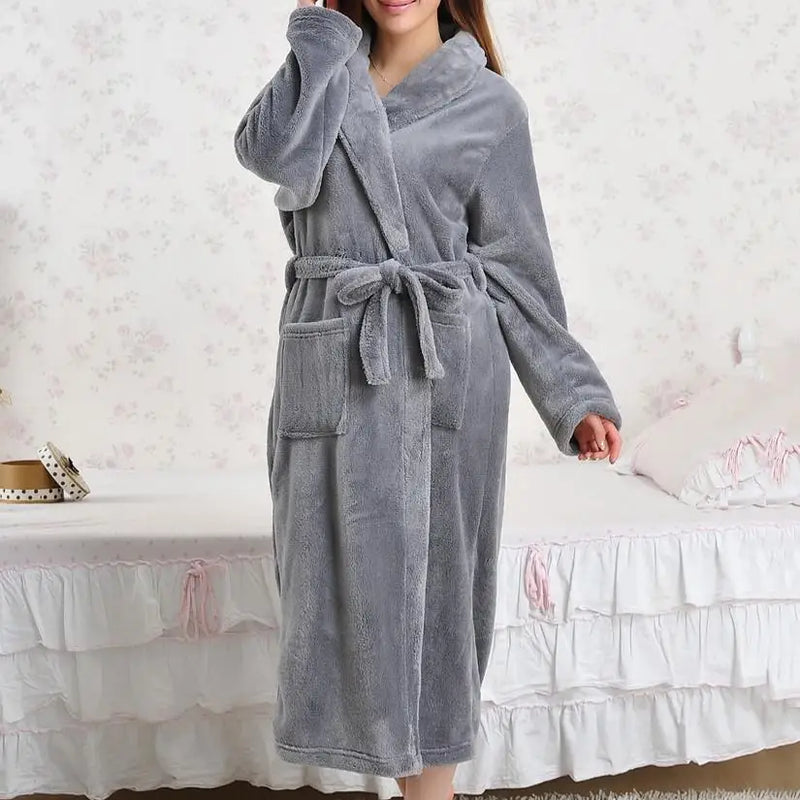 Robe de chambre femme hiver GRISE