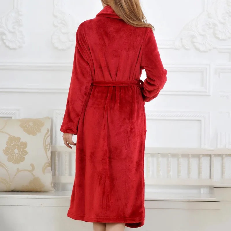 Robe de chambre femme hiver rouge