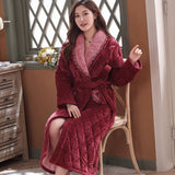 Robe de chambre femme matelassée rose foncée