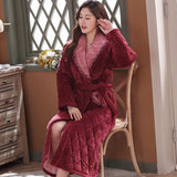 Robe de chambre femme matelassée ROUGE ROSE