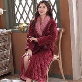 Robe de chambre femme matelassée ROUGE ROSE