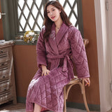 Robe de chambre femme matelassée violet